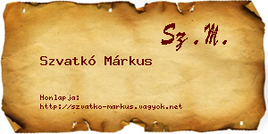 Szvatkó Márkus névjegykártya